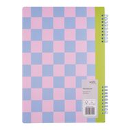 Uniti Stationery Pink Blue Checks A4 Notebook