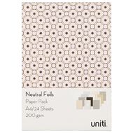 Uniti Designer Paper Pack A4 24 Sheet Neutral Foils