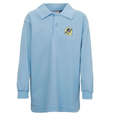 Schooltex Queenspark School Long  Sleeve Polo with Screenprint