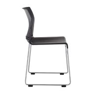 Buro Seating Envy Stacking Chair Black Reflective Silver Frame Black