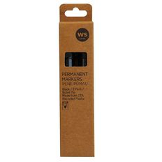 WS Permanent Marker Bullet 2 Pack Black