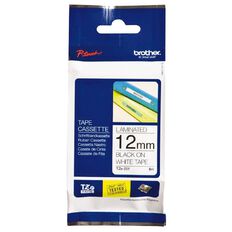 Brother Tze 231 Laminated Tape 12mm X 8m Black On White Warehouse Stationery Nz