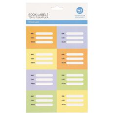 WS Book Labels Pack/16 Splat Colourful
