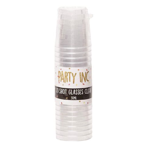 Party Inc Plastic Shot Glasses Clear 30ml 20 Pack