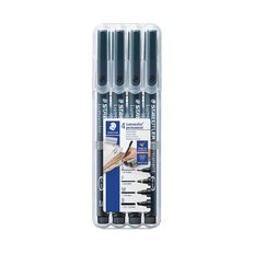 Staedtler Lumocolor Permanent OHP Pen Black 4 Pack