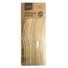 SURV. Wooden Knives Natural 20 Pack
