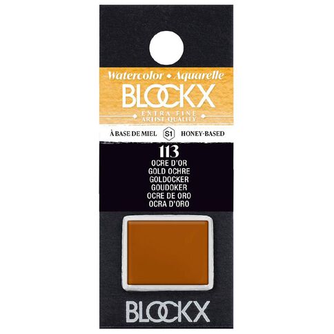 BLOCKX Watercolour Half Pan S1 113 Ochre Gold Gold