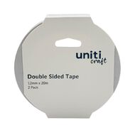 Uniti Double Sided Tape 12mm x 20m 2 Pack