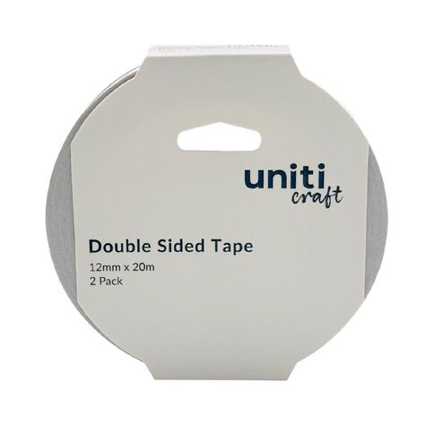 Uniti Double Sided Tape 12mm x 20m 2 Pack