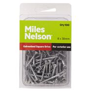 Miles Nelson Galvanised Square Drive Screws 8mm x 38mm