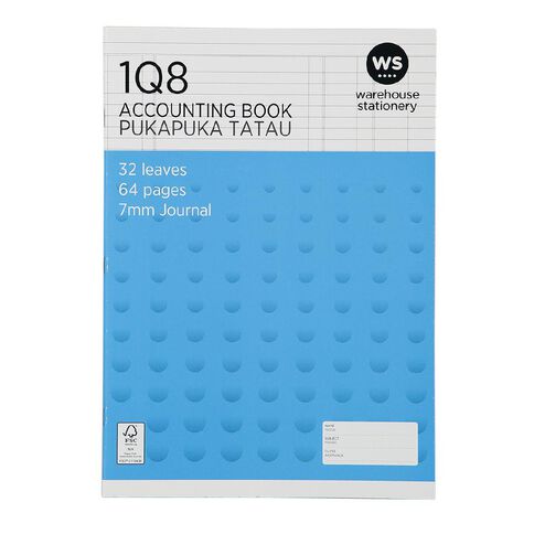 WS Journal Exercise Book 1Q8 297mm x 210mm Ruled 32 Leaf Blue Mid