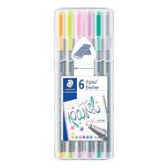 Staedtler Triplus Fineliner 0.3mm Wallet of 6 - Pastel Colour Assorted