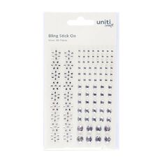 Uniti Bling Stickers Silver 80 Piece