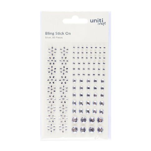 Uniti Bling Stickers Silver 80 Piece