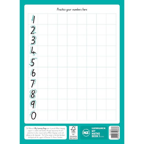 Warwick My Maths Book 1 Unruled 64 Page Teal