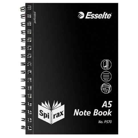 Spirax P570 PP Notebook 200 Pages Black A5