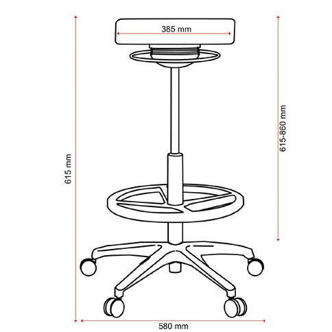 Buro Seating Polo Drafting Stool Black