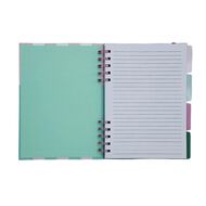Uniti Clubhouse Hardcover Notebook With Tabs Striped Pink Light