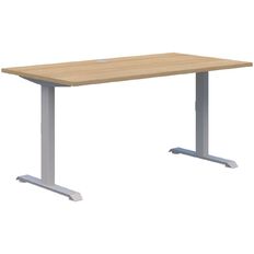 Premium Fixed Height Desk Silver & Classic Oak 1500x800