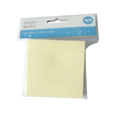WS Sticky Notes Yellow 7.5cm x 7.5cm 400 Sheets