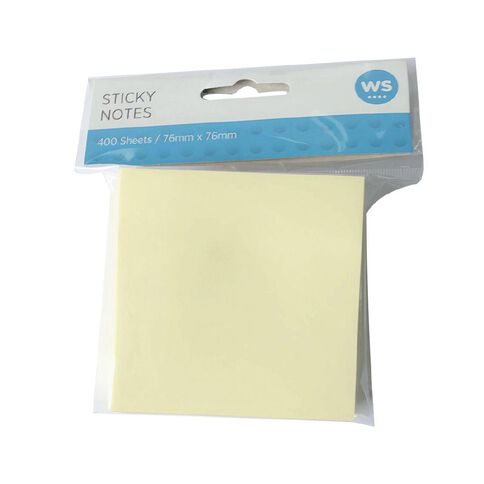 WS Sticky Notes Yellow 7.5cm x 7.5cm 400 Sheets Yellow Mid