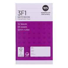 WS Notebook 3F1 12mm Ruled 32 Leaf Purple