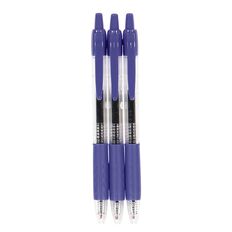 WS Retractable Gel Pen Blue 3 Pack
