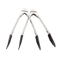 Living & Co Mini Silicone Tongs Black 17cm Black 2 Pack