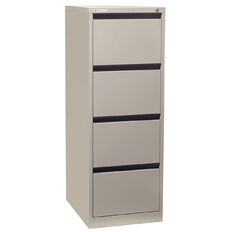 Precision Classic Filing Cabinet 4 Drawer Silver Grey