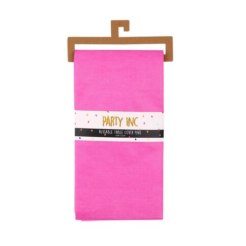 Party Inc Reuseable Table Cover Pink