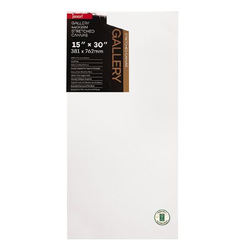 Jasart Gallery 1.5 inch Thick Edge Canvas 15in x 30in White