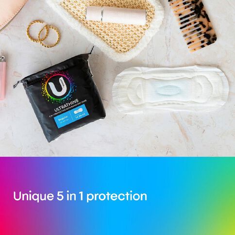 U By Kotex Ultrathin Pads Regular No Wings 14 Pack