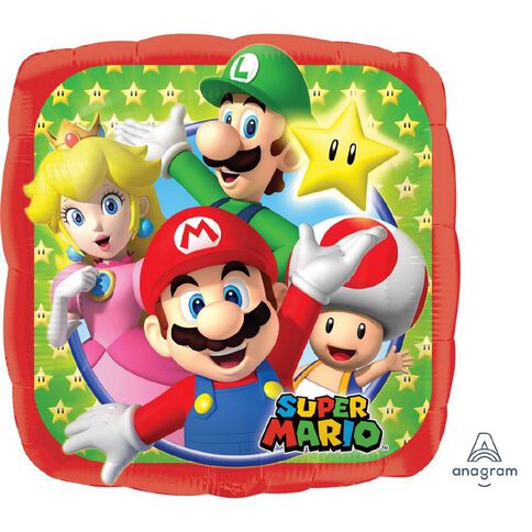 Anagram Super Mario Brothers Foil Balloon Standard 45cm 5 Pack