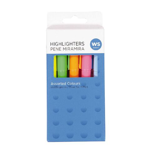 WS Highlighter Chisel 5 Pack Multi-Coloured