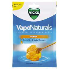 Vicks Vapo Naturals Honey Drops Flavoured Resealable Bag 19 Pack