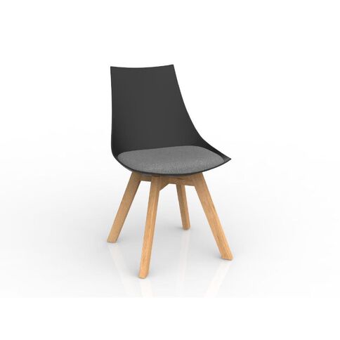 Luna Black Stone Oak Base Chair Grey Mid