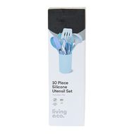 Living & Co Silicone Kitchen Utensil Set Multi-Coloured 10 Piece