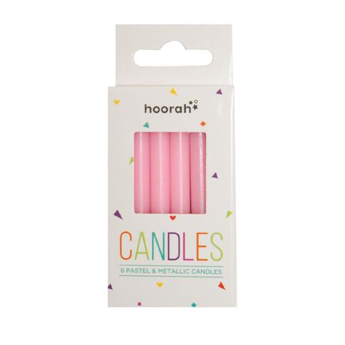 Hoorah Metallic Birthday Candles Pastel 6 Pack