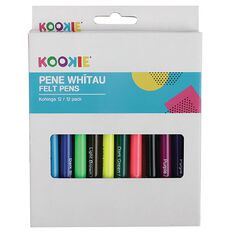 Kookie Te Reo Felt Pens Multi-Coloured 12 Pack