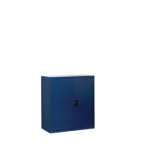 Workspace Cupboard Small Metal 2 Shelves Midnight Blue Mid
