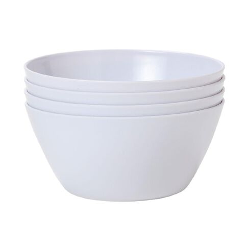 Living & Co Melamine Bowl Reusable White 4 Pack