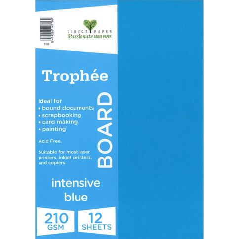 Trophee Board 210gsm Intensive Blue A4 12 Pack