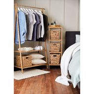 Living & Co Bamboo Garment Rack With 2 Shelves