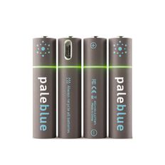 Pale Blue Micro USB Rechargeable AAA Batteries 4 Pack