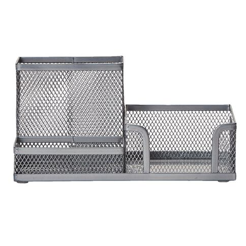 WS Mesh Desk Organizer Pewter Multi-Coloured