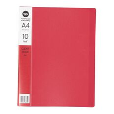 WS Clear Book 10 Leaf Red A4