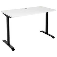 Jasper J Emerge 1200x600 Straight Desk White Top With Black Metal Base