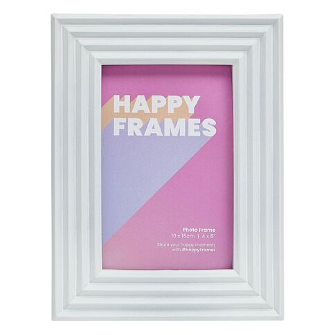 Happy Frames Ribbed Border 10x15 White