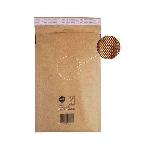 WS Kraft Honeycomb Mailing Envelopes 8in x 12in 70gsm