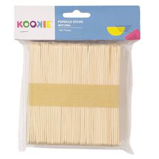 Kookie Popsicle Sticks Natural 100 Pack